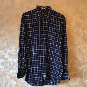 Peter Millar Navy and White Checkered Shirt